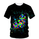 Kid Boy Rubik Cube 3D Digital Printing Casual Short-sleeved T-shirt