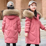 4-14T Kid Girl Down Cotton Fashion Winter Warm Coats Jackets