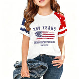 Kid Boy Girl USA Independence Day 250th Anniversary Casual  Loose T-Shirt Top