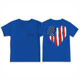 Kid Boy Girl USA Independence Day Printed Crew Neck Short Sleeve T-Shirt