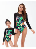 New Long Sleeve Printed One Piece Bikini Kids Swimming Surfing Snorkeling Swimsuit