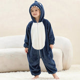 3-12Y Kid Boy Girl Flannel Cartoon Animal One-piece Pajamas