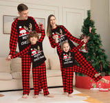 Family Matching Letter Plaid Printed Christmas Parent-child Loungewear Pajamas