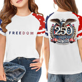 Kid Girl USA Independence Day 250th Anniversary Summer T-Shirt Tops