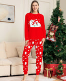 Family Matching Bear Snowflake Christmas Parent-child Printed Loungewear Pajamas