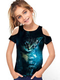 Kid Girl Fashion Off Shoulder T-shirt