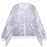 1-14T Kid Baby Girls Fringed Sequined Multi-color Long-sleeved Temperament Coat Jacket