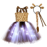 1-10T Kid Baby Girl Animal Glowing Princess Halloween Mesh Dresses