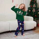 Family Matching Christmas Tree Snowman Letter Parent-child Loungewear Green Pajamas