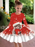 2-10T Kid Girl Fake Personalized Long-sleeved Swing Fashion Trend Dresses