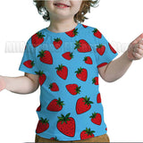 Kid Baby Boy Girl Fun Fruit 3D Digital Printing Casual Short Sleeve T-Shirt