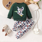 Baby Boy Autumn Cute Sporty Animal Embroidered 2 Pcs Sets