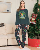 Family Matching Halloween Cartoon Pattern Print Loungewear Pajamas