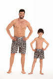 Family Matching Father Son Elastic Waistband Swimming Shorts Trunks Swimsuits