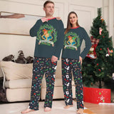 Family Matching Halloween Cartoon Pattern Print Loungewear Pajamas