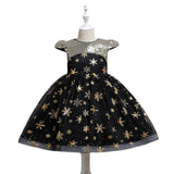 New Children's Clothing Children's Halloween Costume Girls Short Sleeve Sequins Princess Dress