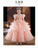 Kid Princess Catwalk Piano Flower Performance Dresses