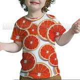 Kid Baby Boy Girl Fun Fruit 3D Digital Printing Casual Short Sleeve T-Shirt