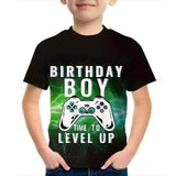 Kid Boy Gamepad 3D Printed Summer Fashion Short Sleeves T-shirt Tops