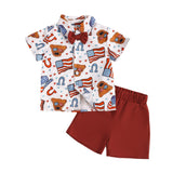 Kid Baby Boy Independence Day Summer Casual Short Sleeve 2 Pcs/ Set