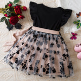 Kid Girls Spring Summer Flying Sleeves Floral Dresses