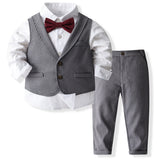 6M-5T Kid Baby Boys Suit Autumn Performance 4 Pcs Set