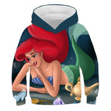 1-12T Kid Baby Girl Mermaid 3D Digital Printing Hoodie
