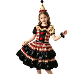 4-12Y Kid Boy Girl Halloween Carnival Clown Cosplay Uniforms