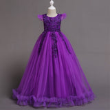 Kid Girl Princess Mesh Yarn Piano Performance Dresses