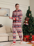 Family Matching Snowman Deer Printed Flower Loungewear Pajamas Set