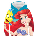 1-12T Kid Baby Girl Mermaid 3D Digital Printing Hoodie