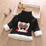 1-6T Kid Baby Girl Boy Long-sleeved Cartoon Turtleneck Knitted Sweater
