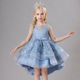 Kid Girl Princess Fluffy Yarn Trail Catwalk Piano Performance Dress