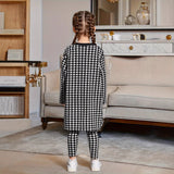 INS Jacket & Black Short Suspenders & Nine-point Pants Girls Three-piece Set
