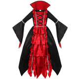Children's and Women's Vampire Dresses, Halloween Red Pleats Suck, Holiday Party Costumes