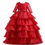 Kid Girl Christmas Party Lace Fluffy Yarn Dress