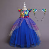 Children's Halloween Children's Dress Medium Older Children's Fluffy Gauze Skirt with Headband