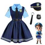 3-10T Kid Boy Girl Halloween Costume Rabbit Police Cosplay Costume