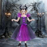 New Masquerade Queen Witch Show Tutu Dress Girls Dress Halloween Children's Costume