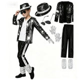 3-10T Kid Boy Imitation Stage Sequins Halloween Birthday Suits