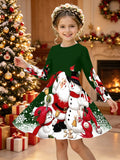 3-12Y Kid Girls Autumn Winter Christmas Long Sleeve 3D Dresses