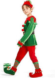 2-12T Kid Boy Girl Christmas Elf Velvet Cosplay Suit 6 Pcs Set