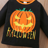 1-6Y Kid Baby Boy Girl Halloween Full Print Loungewear Pajamas Suits 2 Pcs Set