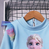Kid Girl Autumn Winter Plus Velvet Plushed Rainbow Fluffy Gauze Dresses