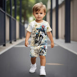 2026 New Sports Style Round Neck Short-sleeved Shorts Set Is Loose and Comfortable