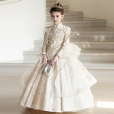 2-12T Kid Girls High-end Light Luxury Niche Host Birthday Princess Dresses