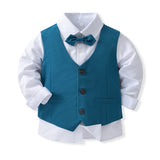6M-8T Kid Baby Boys Spring Autumn Wedding Banquet 4 Pcs Set