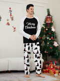 Family Matching Christmas Bear Letters Parent-child Pajamas