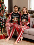 Family Matching Parent-Child 3D Printing Christmas Crew Neck Long Sleeve Pajama Homewear