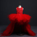 2-12T Kid Baby Girls Evening Princess Catwalk Trailing Wedding Dresses